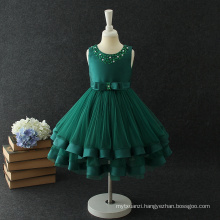 Latest deisgn sleeveless summer children baby girls party green tulle dress